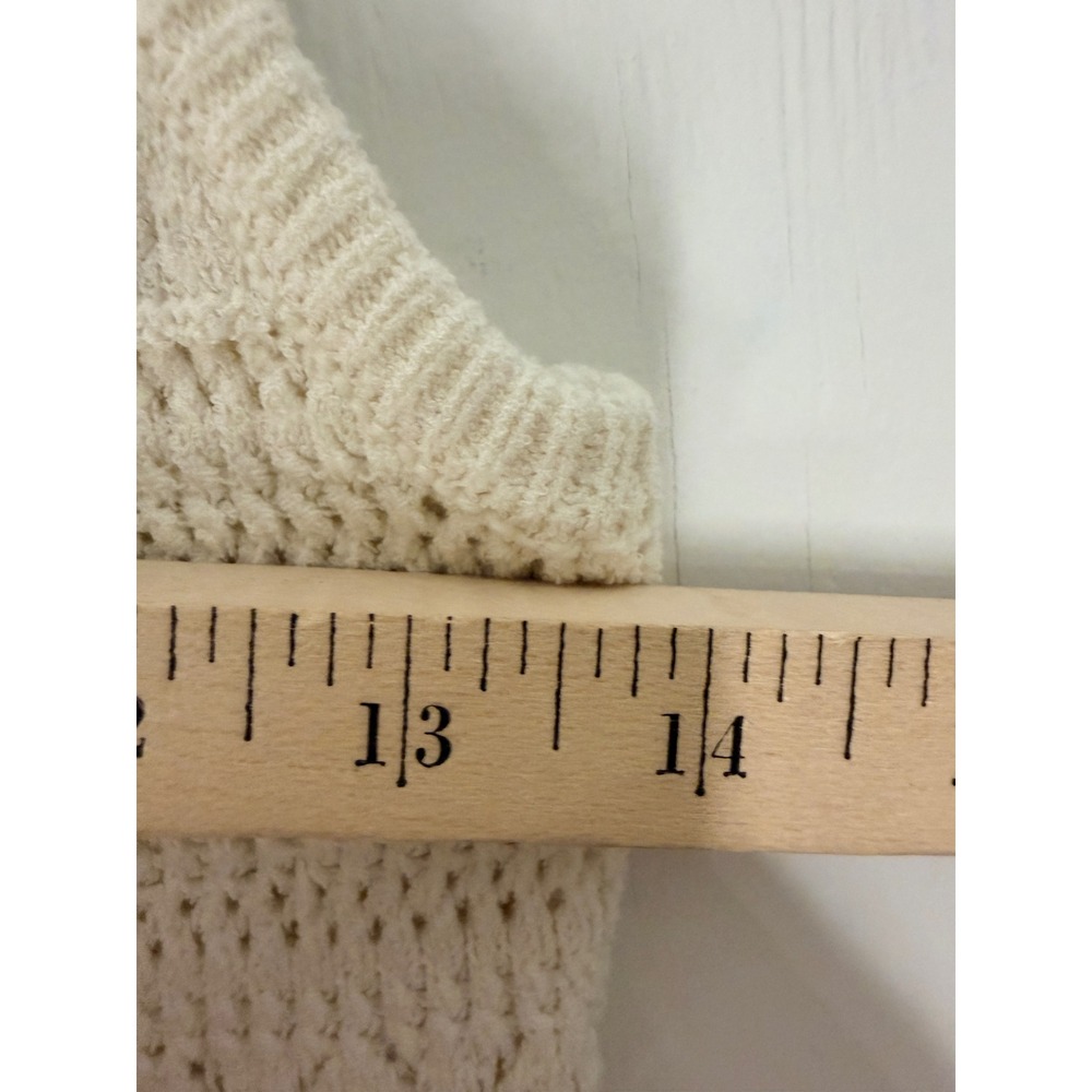 Express Womens Ivory Knit Sleeveless Sweater Tank Top XS Crochet Festival - Picture 5 of 10